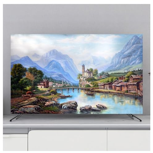 BLUEZY TV Covers, Indoor TV Cover, Compatible with 32-65 TV Dust Cover Soft Fabric Screen Protector, sun/dust protection for Wall Mount/Curved/Desktop Monitor/Desktop TV B,49-52in
