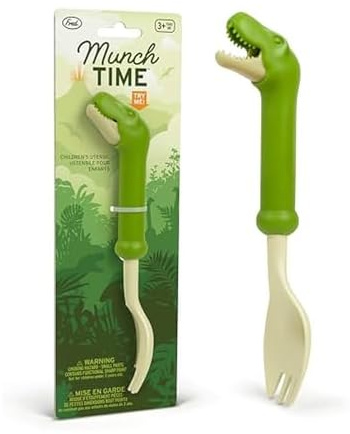 Genuine Fred MUNCHTIME Spork T Rex Dinosaur, Picky Eater Solutions, Animated, Interactive Design, Fun Stocking or Basket Stuffer for Kids