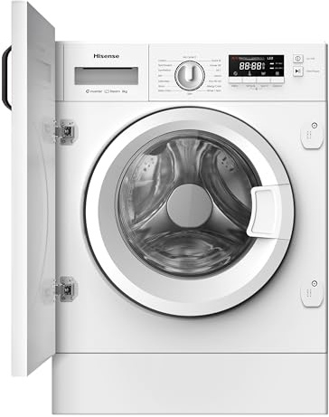 Hisense WF3M841BWIES - Lavadora, Clase A, 8 kg, Lavado Rápido 15 minutos, Pausar y Añadir, Finalización Diferida, Tecnología Inverter, Blanco