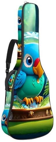 Tasche für Akustikgitarre, schöne Hülle, passend für 40/41/42 Zoll, wasserdicht mit Schutzschicht, Papagei Kristallkugel, Mehrfarbig Nr. 04, 42.9x16.9x4.7 in, Gitarrentasche