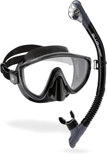 CRESSI Tino & Scilla Black/Graphite - Combo Set Snorkeling Maschera Tino e Snorkel Scilla, Nero/Grafite, Taglia Unica, Adulti