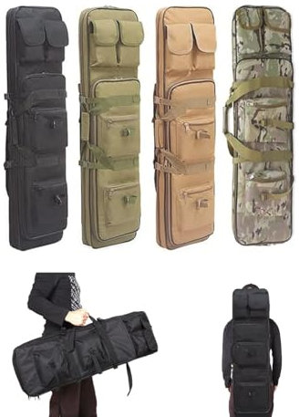 WPJBDS Waffentasche Gewehrtasche Langwaffentasche,85cm/100cm/120cm Double Rifle Bag Mit Pouches Compartments,Taktischer Gewehrrucksack Für Langwaffen Luftgewehr Gewehr mit Justierbarem Schultergurt