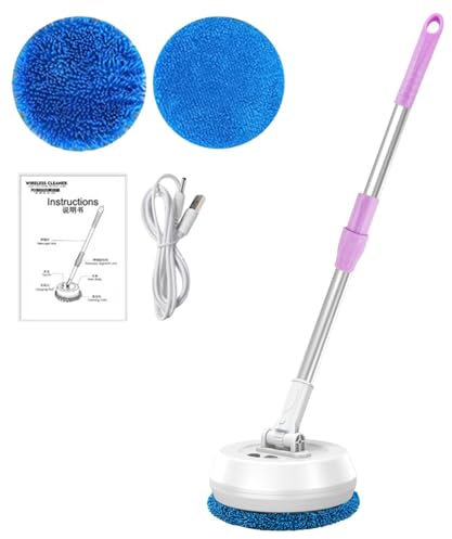 Trapeador eléctrico - Trapeador Giratorio inalámbrico, barredora de Vidrio eléctrica inalámbrica | Limpiador de Pisos inalámbrico con rotación de 180 Grados, Limpiador de Pisos, hasta 90 minut