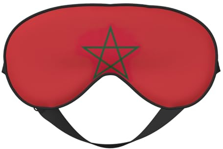 Marokko Flagge Druck Schlaf Maske Nacht-Augenband Weiche Augenschutz für Frauen Männer Reisen, Nickerchen Meditation