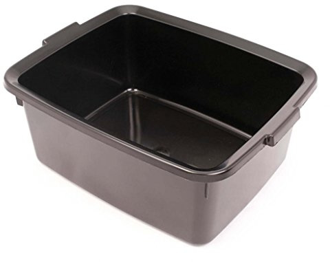 12 Liters Washing Up Bowl Rectangular Plastic Multi-Purpose Basin Mixing Sink Dishes Tidy Organizers Black