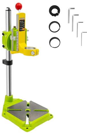 WSIKGHU Bohrmaschinenständer mit Schraubstock, 90° Drehbare Bohrständer, 3,8-4,2 cm Ständer für Bohrmaschine, Verstellbar und Stabil, zum Drehen von Bohrern zu Tischbohrern