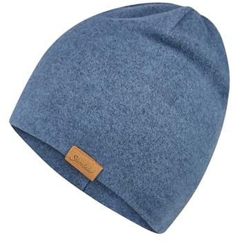 Sterntaler Unisex Beanie aus weichem Jersey mit Melange-Effekt, warme Mütze mit Umschlag und zwei Tragevarianten, weich und pflegeleicht – für Baby, Kinder, Jungen und Mädchen – blau meliert, Größe 53