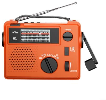 ZYNCUE Radio De Emergencia Portátil, FM, AM Y SW FM/Am Con Solar Recargable Radio De Dinamo Con Manivela Con Linterna LED Para Acampar, Hacer Senderismo O Para Llevar