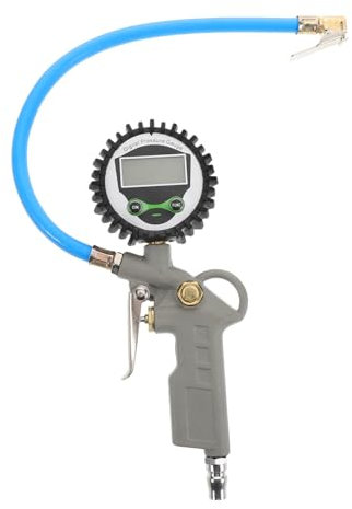 Luxshiny Manometro Digitale Per Pressione Pneumatici Misuratore Elettronico Con Display Lcd e Manico Strumento Per Auto e Camion Acciaio Inossidabile Facile Da Usare e Leggere