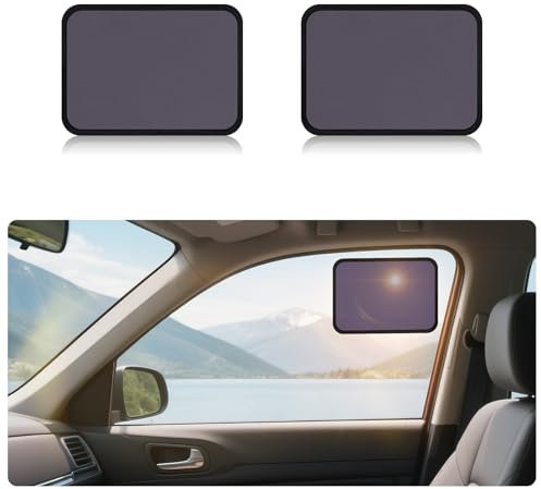 ZATOOTO Kleine Sonnenschutz Auto Vordere Seitenfenster für Fahrer (2er Set) 25 * 18cm - Universelle Statisch Haftende UV Schutz Autofenster Sonnenblende