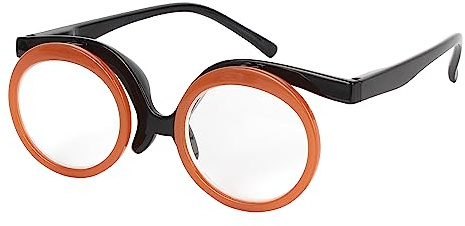 Aisi Women Rotatable Make-Up Magnifying Glasses Flip Up Spectacle Lense Eyeglasses for Reading(Orange,200 Degree)