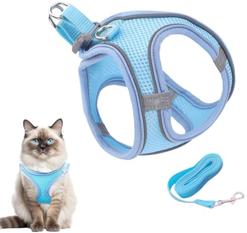 Jinyilwn Kattsele, kattsele, set med kattsele, storlek S, M, L, kattunge, väst, halsband, husdjurstillbehör, resor, ryggsäck utomhus, träning