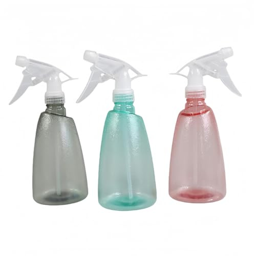 Alfven pulverizadoras de agua de 500 ml, 3 botellas atomizador de plástico reutilizable botella de spray transparente pulverizador de plástico para limpieza hogar, jardín, peluquería, plantas