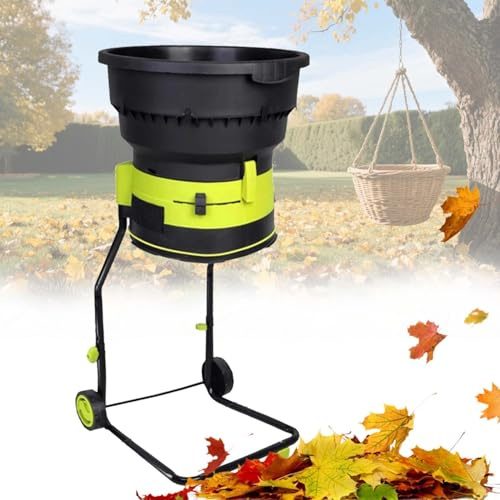 Trituratore Foglie Elettrico 2500W, Biotrituratore da Giardino 8000RPM, Mulcher Sicuro con Nylon, Hopper 54CM, Sacco Raccoglitore, Ruote Portatili e Protezione Sovraccarico(Powercordx40m)