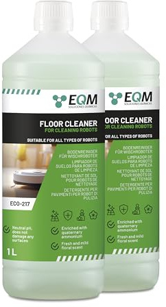 EQM - ECO-217 - Limpiador de Suelos para Robots de Limpieza - 2x1 L - Válido para Cualquier Superficie gracias a su pH Neutro - Agradable Aroma Floral