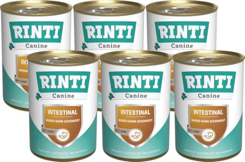 RINTI-Canine Bundle Intestinal lamm | 6 x 400 g våtfoder för hundar | låg fetthalt och lätt att smälta | inkl. Alpha Spirit Snack gratis