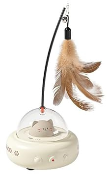 TechNest 2-in-1 Intelligentes automatisches Interaktives Katzenspielzeug für Katzen – Zur Beschäftigung bei Langeweile, elektrisch sensorisch aktiviert, mit Feder-Katzenangel