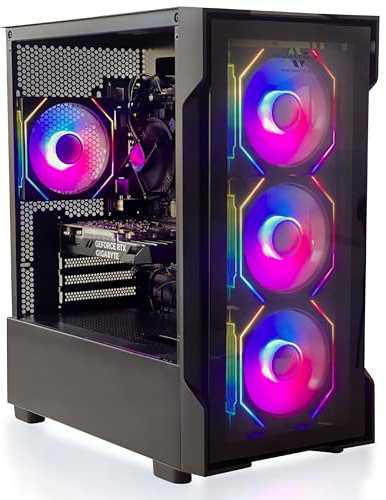 BIRMINGHAM AV Gaming PC – AMD Ryzen 7 5700X with RTX 5060 8GB, 32GB RAM, 1TB SSD, RGB Case, Windows 11 Pro - Black
