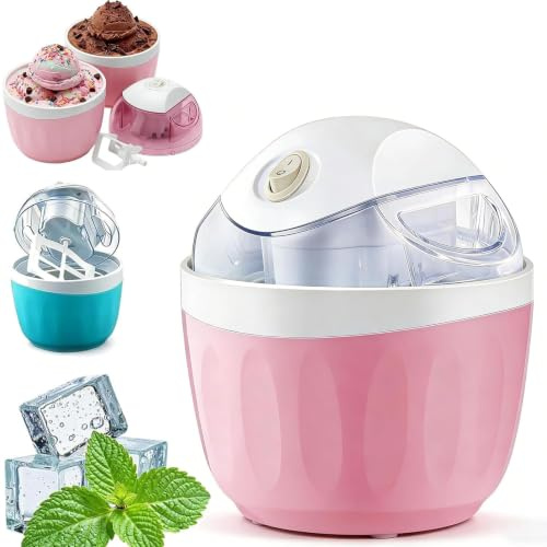 Mini Heladera Doméstica Pequeña, Mini Heladera Casera Con Cuchara, Máquina Para Postres De Un Solo Toque, Porciones Individuales De Gelato, Yogur Helado, Máquinas Eléctricas Compactas Para La