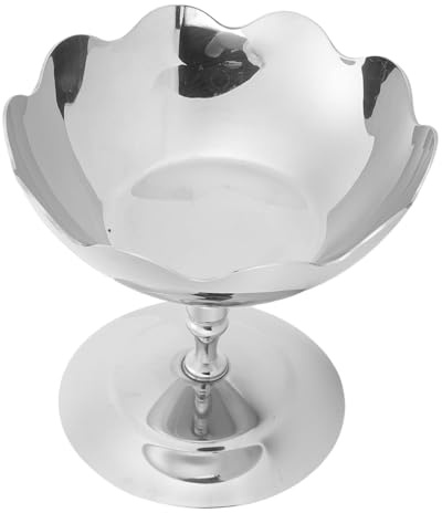 Ejoyous Tazón de Postre con Patas, Taza de Postre de Acero Inoxidable de 4,3 X 3,9 Pulgadas, Base Elevada para Servir Estable, Fácil de Porcionar, para Helado, Helado, Pudín de Frutas, Cocina Casera