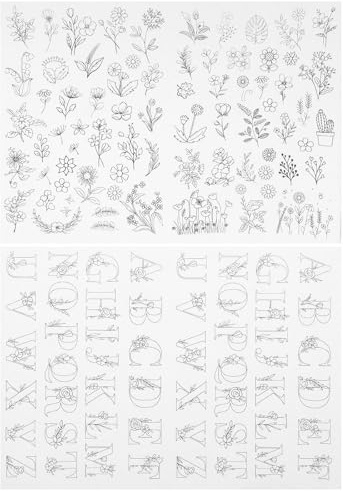 SOIMISS 2 Stück Stickvorlagen Alphabet aus Wasserlöslichem Papier Vorgedrucktes Nähmuster zum Sticken Schals und Hemden für Design und Reparatur