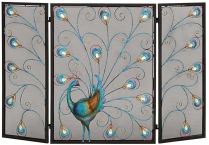Deco 79 Eldstadsskärm, järn, svart, 48 x 1 x 32