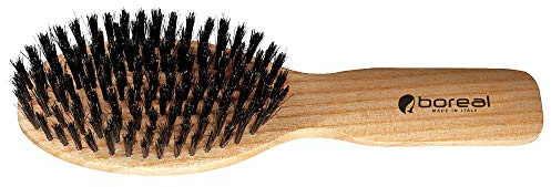 Spazzola ovale in legno naturale di frassino e pura setola di cinghiale. 100% made in Italy.