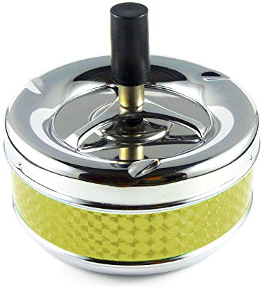 Starlet24 Drehaschenbecher Windaschenbecher Aschenbecher Sturmaschenbecher Ascher Gelb 9 cm