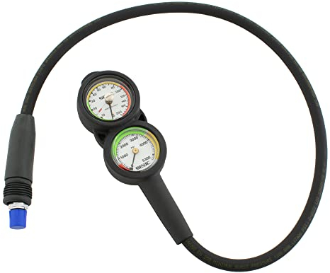 SEAC Console 2 PSI+FT, Manomètre et Profondeur sous-Marine, échelle 0-5000 psi et 0-200 ft.