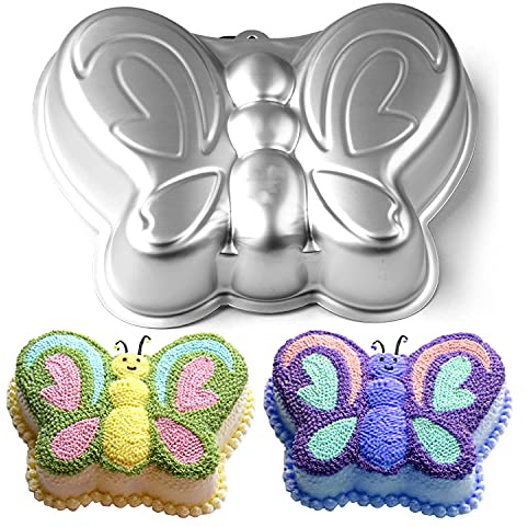Cayanmydery 25,4 cm Schmetterlings-Kuchenform, 3D Antihaft-Geburtstags-Kuchenform, Aluminium-Legierung Kuchendekorationsform Backwerkzeuge