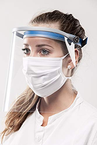 REHAU Face Shield - Gesichtsschutz PET-G, Spuckschutz, Augenschutz, Schutzschild mit Klappvisier