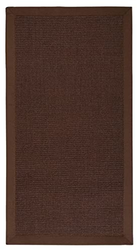 casa pura Sisal Teppich Läufer kurzflor Dunkelbraun auch ideal für Katzen Rutschfester Teppich waschbar per Hand für Flur, Balkon, Wohnzimmer, Schlafzimmer 70 x 130 cm