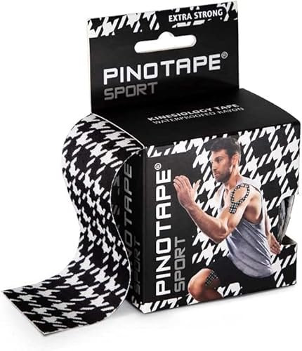 Pinotape Sport Kinesiologisches Tape 5 cm x 5 Meter Pepita Style 5er Pack
