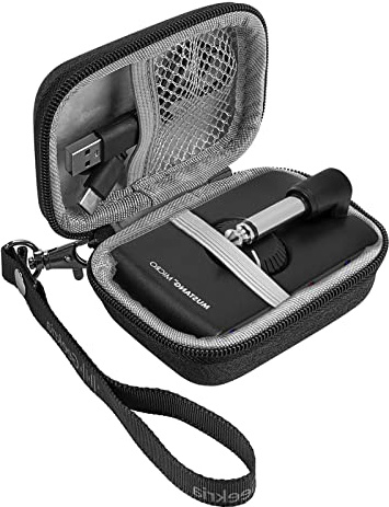 GEEKRIA Shield Carry Case Compatible with Fender Mustang Micro/Plus Headphone Amp, Replacement Hard Shell Travel Carrying Bag with Cable Storage (Dark Grey)