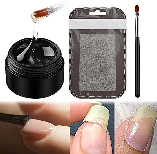 Instant Cracked Nail Repair Gel Kit - Split Nail Repair Glue Gel (20g With Brush)