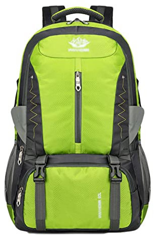 DAIHAN 60L Wanderrucksack Herren Damen Trekkingrucksack Wanderrucksack Wasserdicht Multifunktionale Camping Klettern Reisen Outdoor Rucksäcke Grün