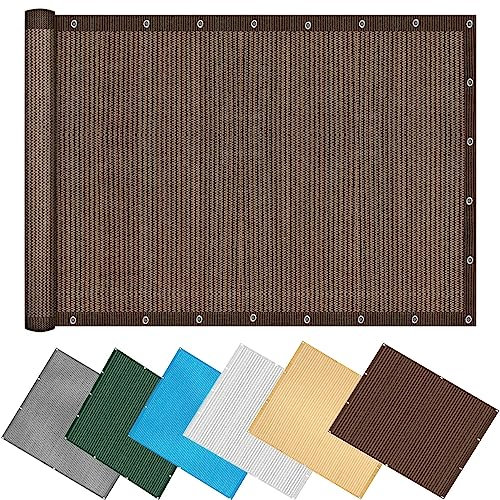 Tenda da Sole per Esterno 2.4 x 4 m Tenda da Sole in Tessuto HDPE Tenda a Vela Ombreggiante con corda libera per Esterno, Giardino e Terrazza, Marrone