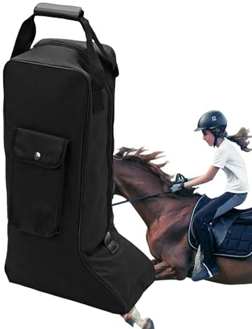 PRIMUZ Skischuhtasche, Schwarze hohe Reitstiefeltasche, staubdichte Schuhschutztasche, Cowboystiefel-Reisetasche, tragbare Stiefeltasche mit Reißverschluss für Reise-Stiefeltaschen-Organizer