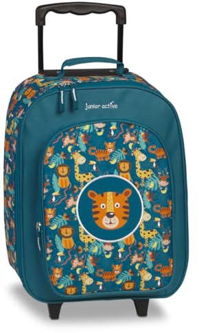 Noey & Lou Kinderkoffer Trolley Rucksack Brustbeutel Koffer Kinder Jungen Mädchen Fabrizio Weichgepäck (M1 Blau, M1)