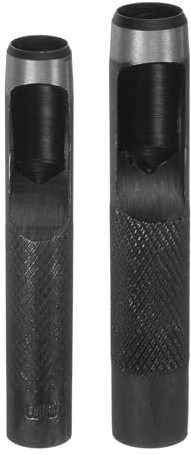 QUARKZMAN 2 Stück Leder Lochstanzer Set 12mm/14mm Karbonstahl Hohle Runde Locheisen Set Leder Lochstanzer für Gürtel, Uhrenarmband, Papier, Kunststoff, Lederhandwerk