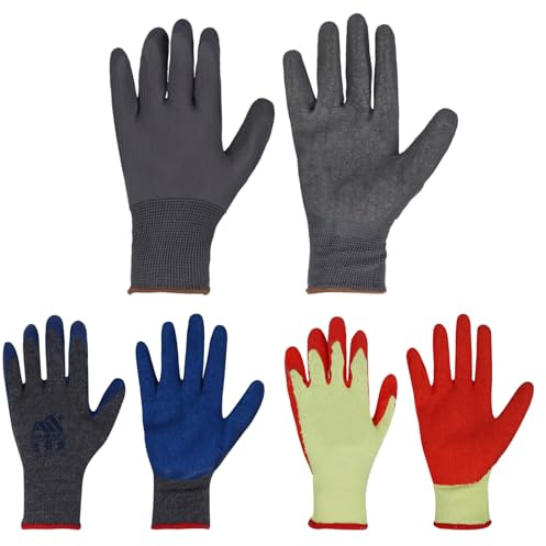 TYXHXTF 3 Paia Guanti, Guanti da Lavoro, Paia di Guanti, Guanti da Giardinaggio, Guanti Protettivi, Sottili e Leggeri, Lavabili in Lavatrice, per Giardinaggio Lavori Domestici