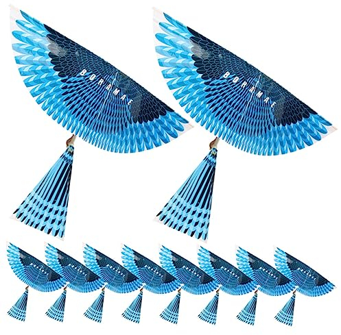 BESTonZON 10pcs Rubber Band Airplane Toys for Boys and Girls Flying Birds Toys Handmade Glider Planes Boys and Girls Playthings Random Color