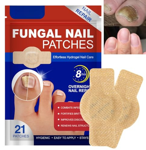 21Pcs Fungal Nail Patches,Fungal Nail Treatment Patches,Nail Repair Patches,Multi-Purpose Toenail Repair Treatment Pads,Toenail Patches,Nail Fungus Treatment for Toenail,Antifungal Nail Treatment