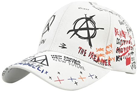 Sport Basecap Herren Damen Cap Baumwolle Baseball Caps Bedrucken Graffiti Kappe Cappies Snapback Baseballkappe Unisex Schildkappe Verstellbar Trucker Cap Capy mit Schirm Cape Schirmmütze Hat Hut