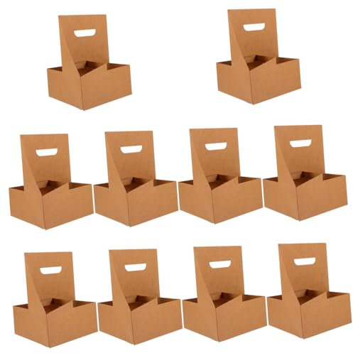 Gatuida Portavasos De Cartón Kraft 10 Unidades Para Cerveza y Reparto Diseño Minimalista