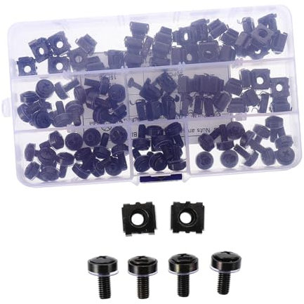 GLEAVI 50 Pezzi Dado Di Bloccaggio Quadrato Con Vite a Foro Confezionati in Scatola