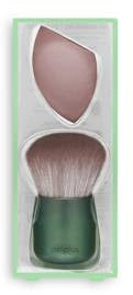 Kit vert de pinceaux de maquillage contient une éponge de maquillage et un pinceau Boîte de 2 unités. Lot de 2