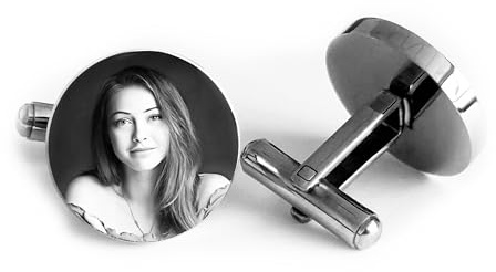 Contento | Personalisierte Manschettenknöpfe aus Edelstahl mit Fotogravur & Textgravur | Personalisierbar | Geschenk für Männer | Gravur in Unterschiedlichen Varianten