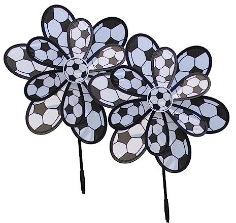 VANZACK 2pcs Double-layer Football Windmill Toy Garden Windmill Ornament Outdoor Multicolored Photo Props