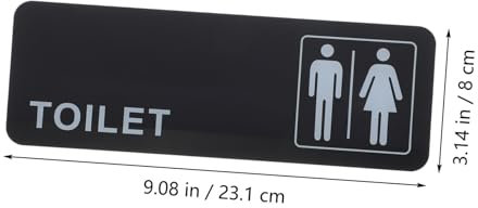Lurrose 3 Stück Badezimmerbeschilderung Toilettenaufkleber Badezimmerschild Badezimmerwand selbst Toilette Männer Toilettenschild aus Kunststoff Toilettenkennzeichen Plastik Schwarz